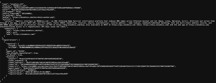 ENSWhois Agent API response