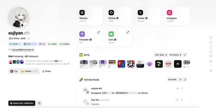 ENS Profile pages on Web3.bio