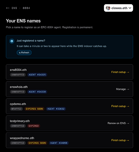 ENS Agents - Your Names