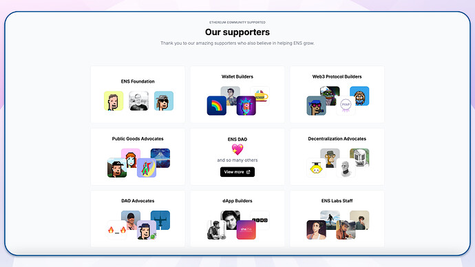 Our Supporters