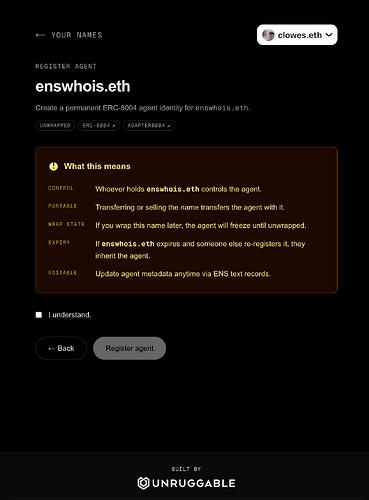 ENS 8004 - Create an Agent