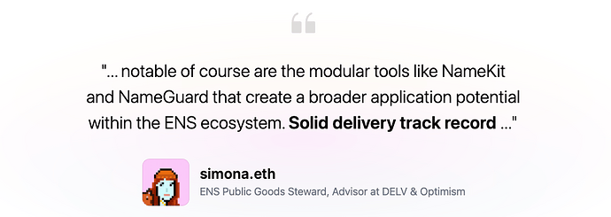 Testimonial - simona.eth