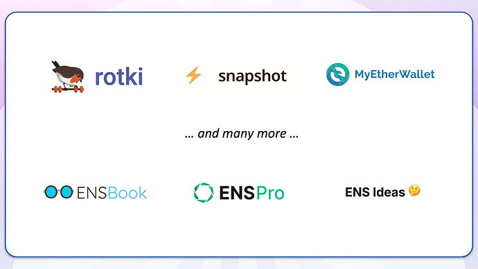 Many other platforms in ENS